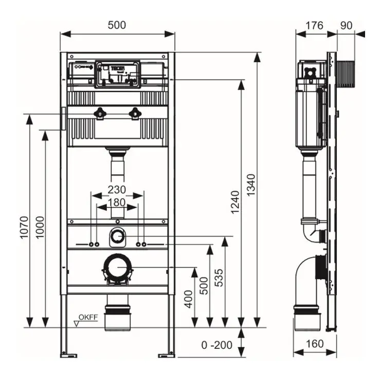 Tece TECEprofil - Inbouwframe Voor Uitstortgootsteen Met Spoelreservoir Uni, Bouwhoogte 1,34 M 9300366 2 Tece TECEprofil - Inbouwframe Voor Uitstortgootsteen Met Spoelreservoir Uni, Bouwhoogte 1,34 M 9300366 - Afbeelding 2