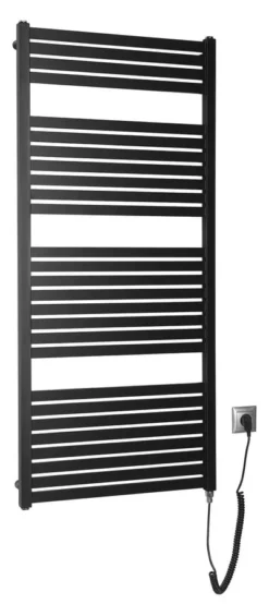 Aqualine Verwarming - Radiator Tondi-E 60x133 Cm, 600 W, Mat Zwart DE486T