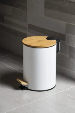 Aqualine Snow - Afvalemmer, 5l, Soft Close, Wit BI007 -Sanitino Winkel 8891f7cc383e957ec0c42d42