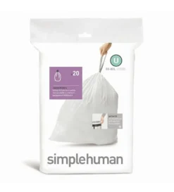 Simplehuman Accessoires - Afvalzakken 55 L, Type U, 20 St CW0217 -Sanitino Winkel 88e009befe06b52aed808027