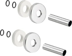 Sapho Toebehoren - Set Afdekrozetten, Geborsteld Roestvrij Staal CP6535