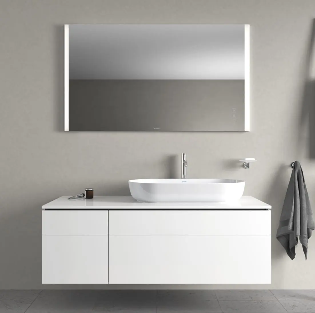 Duravit Luv - Waskom, 80x40 Cm, Zonder Overloop, Wit 0379800000 7 Duravit Luv - Waskom, 80x40 Cm, Zonder Overloop, Wit 0379800000 - Afbeelding 7