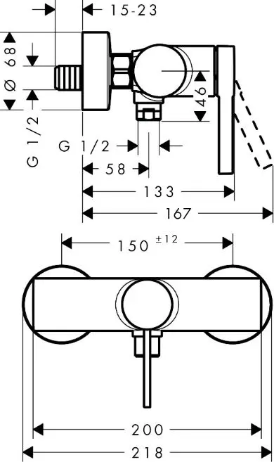 Hansgrohe Zesis S - Douchekraan, Mat Zwart 74621670 2 Hansgrohe Zesis S - Douchekraan, Mat Zwart 74621670 - Afbeelding 2