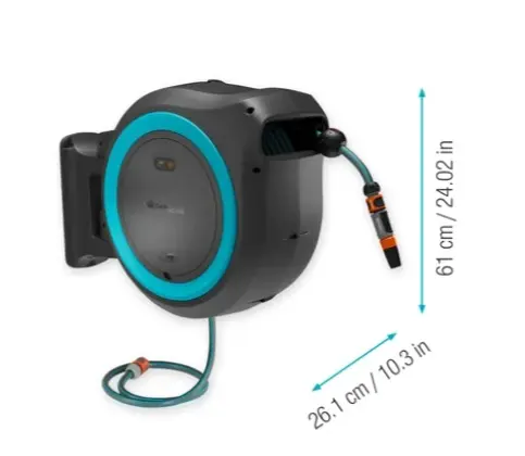 Gardena PowerRoll - 18V ACU-Wandslangenbox PowerRoll XL, Met 35 M Slang, 1x 2,5 Ah Li-Ion Accu, Lader, Turquoise 18640-20 2 Gardena PowerRoll - 18V ACU-Wandslangenbox PowerRoll XL, Met 35 M Slang, 1x 2,5 Ah Li-Ion Accu, Lader, Turquoise 18640-20 - Afbeelding 2