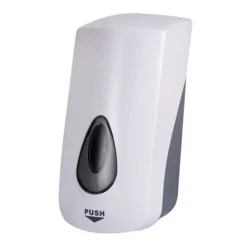 Sanela Kunststof Accessoires - Dispenser Voor Vloeibare En Gelvormige Desinfectiemiddelen En Gelzeep, 1000 Ml, Wit SLDN 06