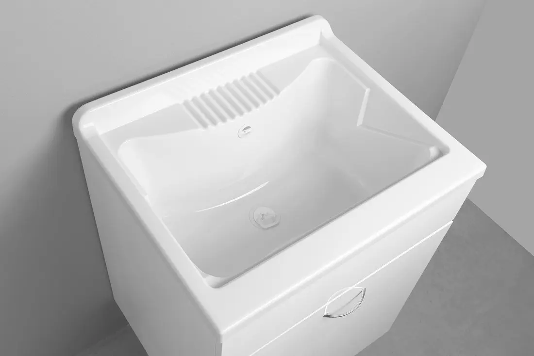 Aqualine - Uitstortgootsteen, 60x50 Cm, Wit PI6050 5 Aqualine - Uitstortgootsteen, 60x50 Cm, Wit PI6050 - Afbeelding 5