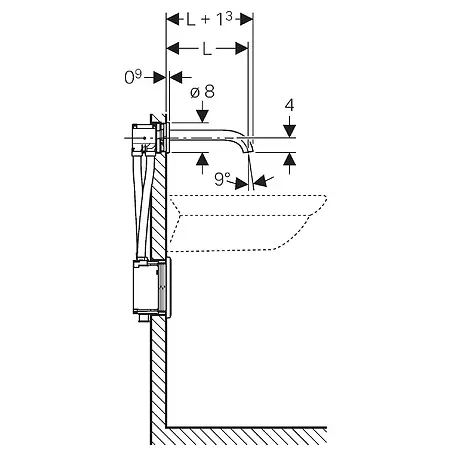 Geberit Piave - Elektronische Inbouw Wastafelkraan Piave, Met Menging, Lengte 22 Cm, Generatorvoeding, Chroom 116.286.21.1 2 Geberit Piave - Elektronische Inbouw Wastafelkraan Piave, Met Menging, Lengte 22 Cm, Generatorvoeding, Chroom 116.286.21.1 - Afbeelding 2
