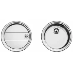 Blanco Rondo - Spoelbak- En Afdruiprekset, Diameter 46 Cm, Geborsteld Roestvrij Staal 513310 -Sanitino Winkel 96a6087bb046c145e8cf3a80