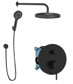 Kielle Oudee - Doucheset Met Inbouwkraan, Voor 2 Functies, Met Accessoires En Kraanhuis, Matzwart 20602SP24