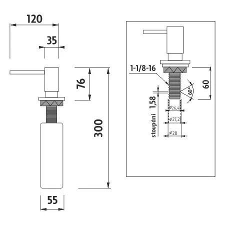 Nimco Overige - Desinfectie- Of Zeepdispenser, Inbouw, 350 Ml, Mat Zwart UNC 4031V-90 2 Nimco Overige - Desinfectie- Of Zeepdispenser, Inbouw, 350 Ml, Mat Zwart UNC 4031V-90 - Afbeelding 2