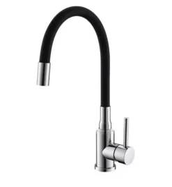 Alveus Mintas - Keukenkraan Met Flexibele Arm, Chroom/zwart 1144427