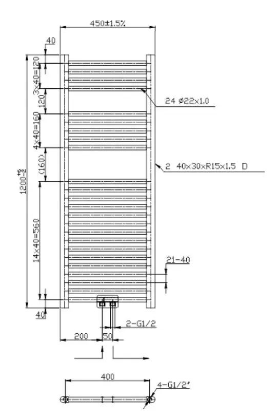 Novaservis Radiatoren - Badkamer Radiator Recht 120 Cm, Mat Zwart 450/1200/RS,5 2 Novaservis Radiatoren - Badkamer Radiator Recht 120 Cm, Mat Zwart 450/1200/RS,5 - Afbeelding 2