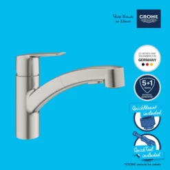 Grohe QuickFix Start - Keukenkraan Met Uittrekbare Handdouche, Supersteel 30531DC1 -Sanitino Winkel 9a8aea555b111db387b1b999