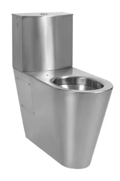 Sanela RVS Toiletten - Toiletcombinatie Voor Gehandicapten, Vandaalbestendig, Roestvrij Staal SLWN 16