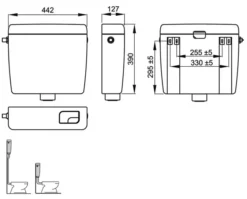Alcadrain Toilet Accessoires - Doorspoelreservoir, 1/2", Wit A93-1/2 -Sanitino Winkel 9e6e11671935e90465457079