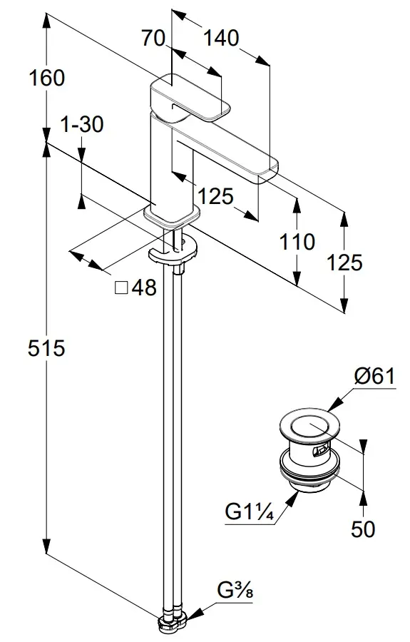 Kludi Renon - Wastafelkraan Met Afvoerplug Push-Open, Chroom 422880575 2 Kludi Renon - Wastafelkraan Met Afvoerplug Push-Open, Chroom 422880575 - Afbeelding 2
