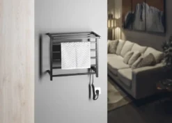 Sapho Verwarming - Elektrisch Handdoekdroger Elzor 50x47 Cm, 60 W, Mat Zwart EB510 -Sanitino Winkel a2263ff0486b033b4517ceff