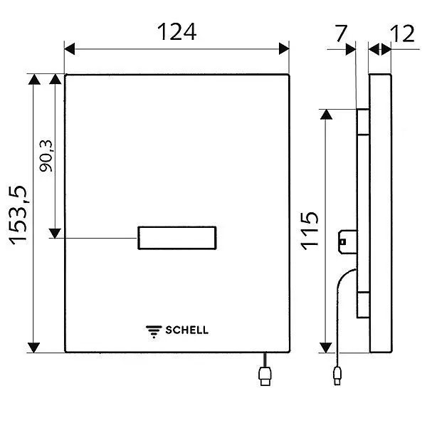 Schell Compact II - Infrarood Urinoirspoeler EDITION E, Netvoeding, Roestvrij Staal 028092899 2 Schell Compact II - Infrarood Urinoirspoeler EDITION E, Netvoeding, Roestvrij Staal 028092899 - Afbeelding 2
