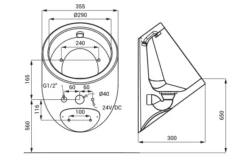 Sanela RVS Urinoirs - Urinoir Met Verborgen Spoelsysteem, Anti-vandaal, Voeding 230V AC, Roestvrij Staal SLPN 09CZ -Sanitino Winkel a489dd35b0f142c69e98bafa 1