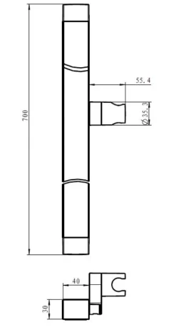 Kielle - Doucheglijstang 700 Mm, Mat Zwart 20301014 -Sanitino Winkel a4fda8b9fb03f48e0a6ece8b
