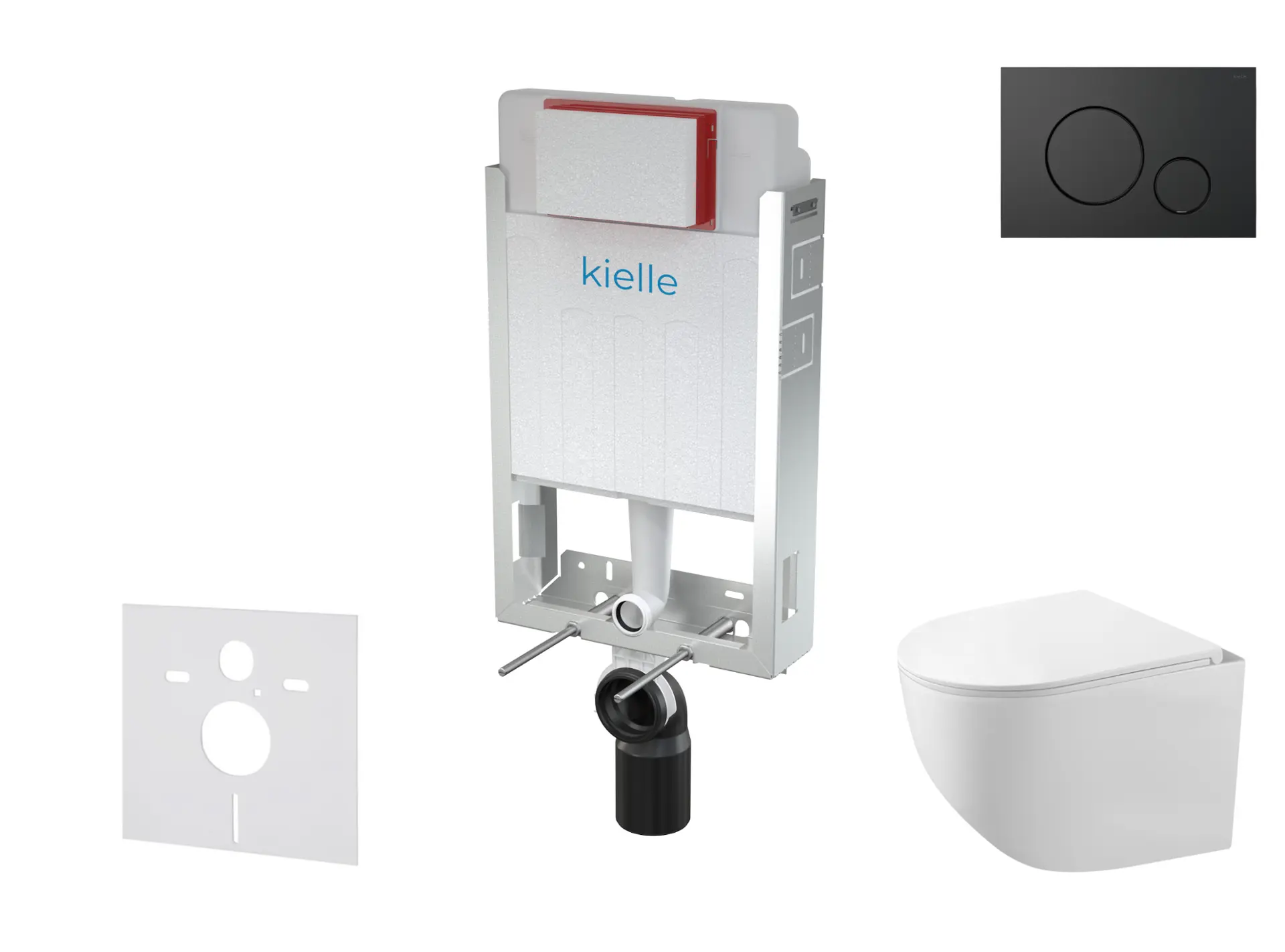 Kielle Genesis - Voorwandinbouwset, Gaia Compact Toilet, Softclose Zitting En Gemini IV Knoppen, Matzwart 30505SZ58 1 Kielle Genesis - Voorwandinbouwset, Gaia Compact Toilet, Softclose Zitting En Gemini IV Knoppen, Matzwart 30505SZ58