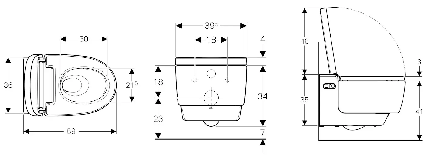 Geberit AquaClean - Elektronisch Bidet Mera Comfort Met Keramiek, Softclose, Glanzend Chroom 146.212.21.1 2 Geberit AquaClean - Elektronisch Bidet Mera Comfort Met Keramiek, Softclose, Glanzend Chroom 146.212.21.1 - Afbeelding 2
