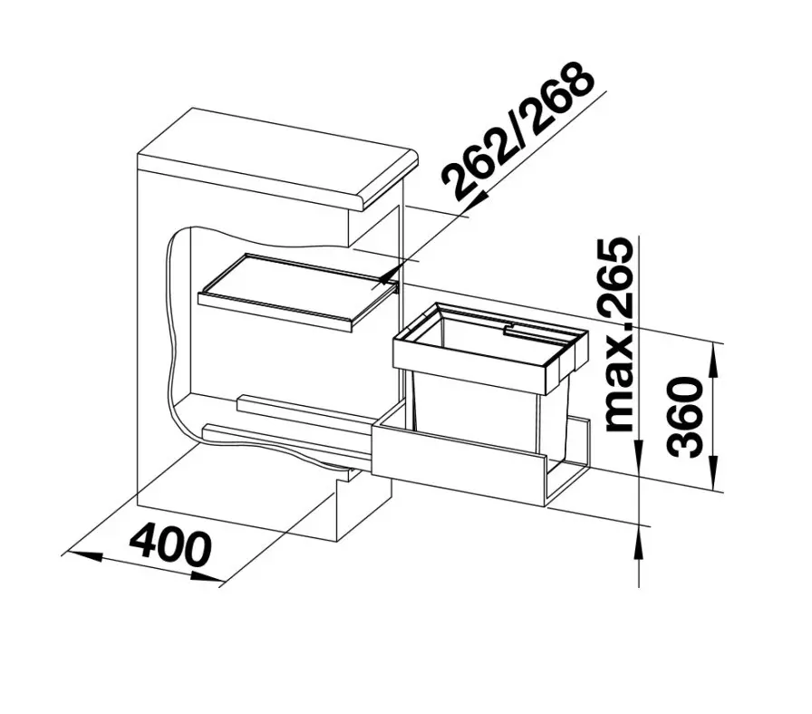 Blanco Flexon II - Afvalsorteersysteem, Inhoud 19 L 521542 2 Blanco Flexon II - Afvalsorteersysteem, Inhoud 19 L 521542 - Afbeelding 2
