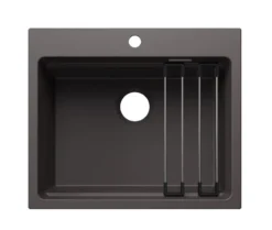 Blanco Etagon 6 - Silgranieten Spoelbak, 60x51 Cm, Met Accessoires, Rotsgrijs 527750