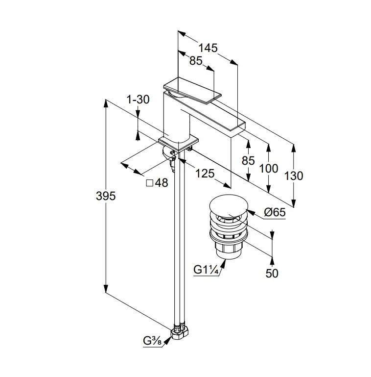 Kludi Decus - Wastafelkraan Met Afvoerplug Push-Open, Chroom 542660575 2 Kludi Decus - Wastafelkraan Met Afvoerplug Push-Open, Chroom 542660575 - Afbeelding 2