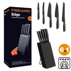 FISKARS Keukenapparatuur - Messenblok, 5 Stuks, Zwart 1003099 -Sanitino Winkel a66a50fff6838400296efcc7