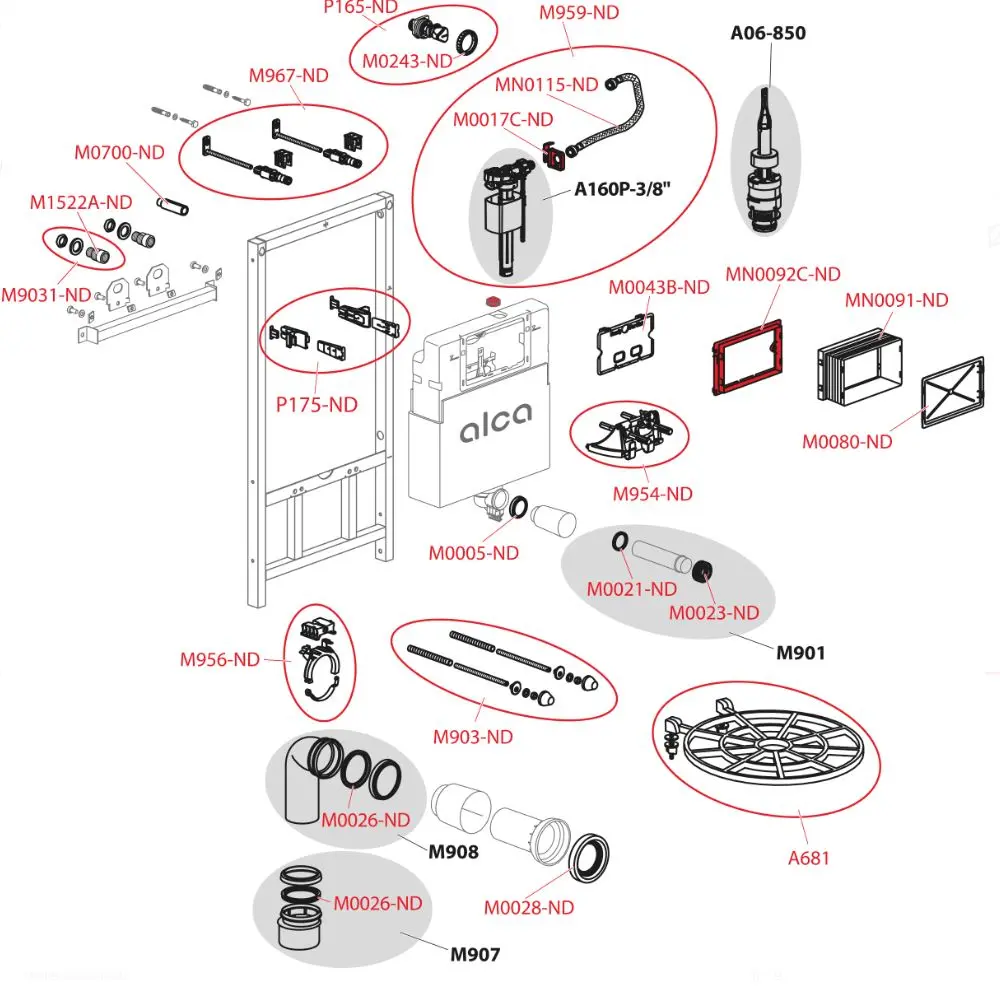 Alcadrain Inbouwreservoirs - Voorwandinstallatie Voor Spoelbak, Met Inbouwreservoir, Bouwhoogte 1,07 M A108F/1100 3 Alcadrain Inbouwreservoirs - Voorwandinstallatie Voor Spoelbak, Met Inbouwreservoir, Bouwhoogte 1,07 M A108F/1100 - Afbeelding 3