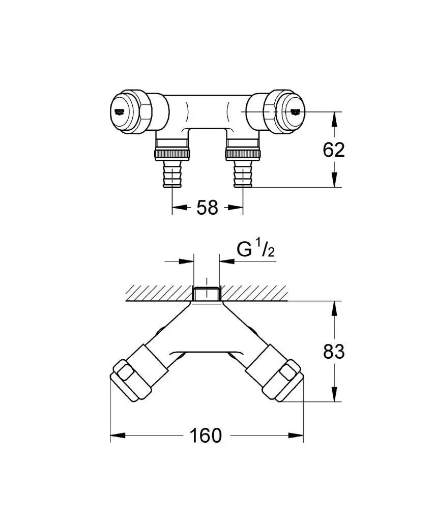 Grohe Eggemann - Original WAS Dubbele Hoekstopkraan, Chroom 41022000 2 Grohe Eggemann - Original WAS Dubbele Hoekstopkraan, Chroom 41022000 - Afbeelding 2
