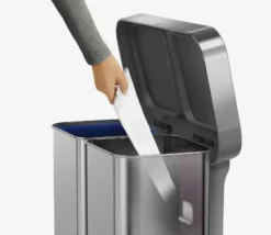 Simplehuman Afvalemmers - Pedaalemmer Met Twee Compartiment, Met Zakenhouder, 58 L, Gebrosteld Rvs CW2025 -Sanitino Winkel a8b66ddaa2315c67060bc668