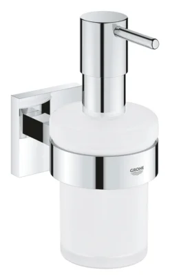 Grohe QuickFix Start Cube - Beker Met Houder, Voor Tandenborstel En Tandpasta, Glas/chroom 41098000