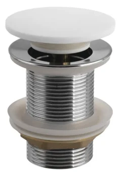 Sapho Thin - Wastafel Afvoerplug, ClickClack, Mat Wit WN721