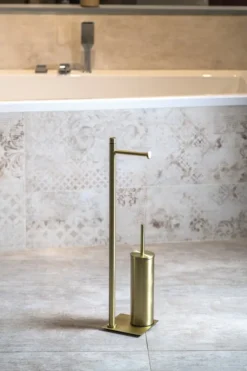 Sapho Gedy Trilly - Toiletpapier- En Toiletborstelgarnituur, Goud TR3288 -Sanitino Winkel ae87fbea034e3f37bd56b558