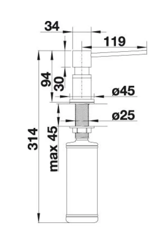 Blanco Accessoires - Lato Afwasmiddel Dispenser, Chroom 525808 2 Blanco Accessoires - Lato Afwasmiddel Dispenser, Chroom 525808 - Afbeelding 2