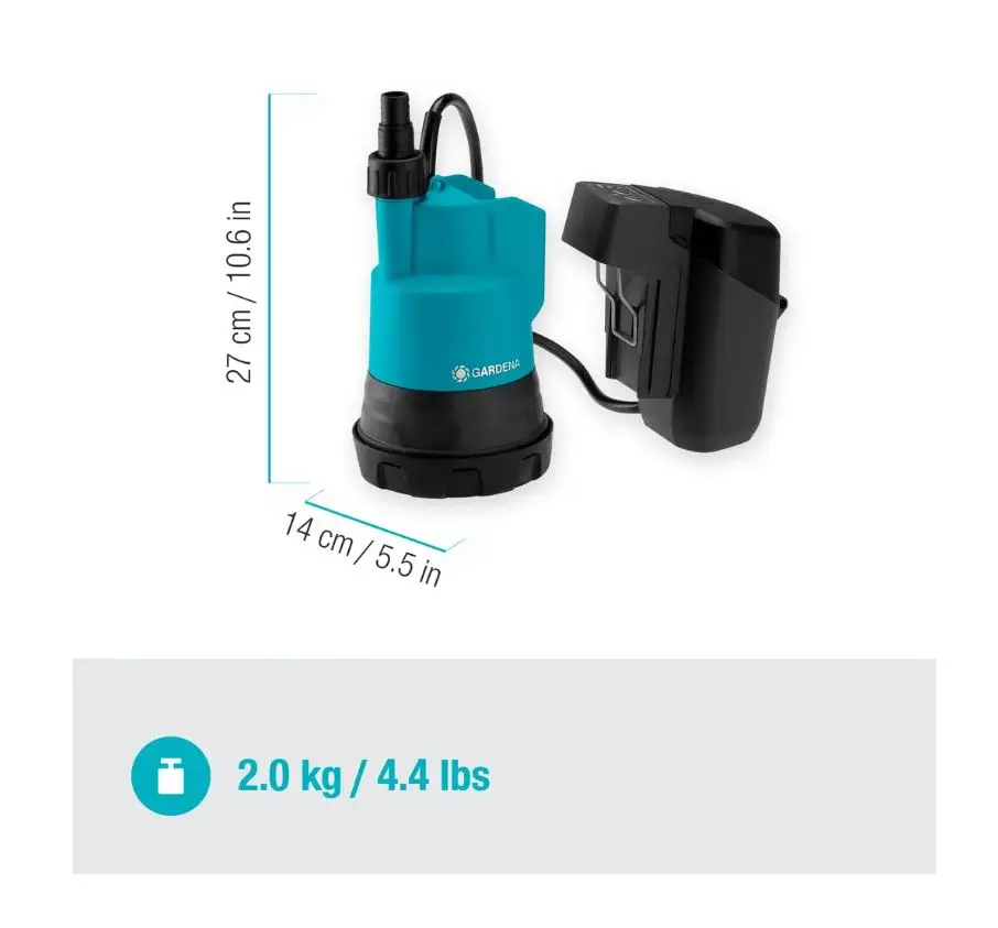 Gardena - 18V ACCU-dompelpomp 2000/2, Voor Schoon Water, Zonder Accu En Lader 14600-55 2 Gardena - 18V ACCU-dompelpomp 2000/2, Voor Schoon Water, Zonder Accu En Lader 14600-55 - Afbeelding 2