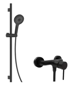 Kielle Oudee - Doucheset Met Kraan, Stang, Slang En Douchekop, Mat Zwart 10202SN14