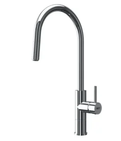 Sanela - Elektronische Keukenkraan Met Uittrekbare Vuistdouche, Netvoeding, Chroom SLU 68