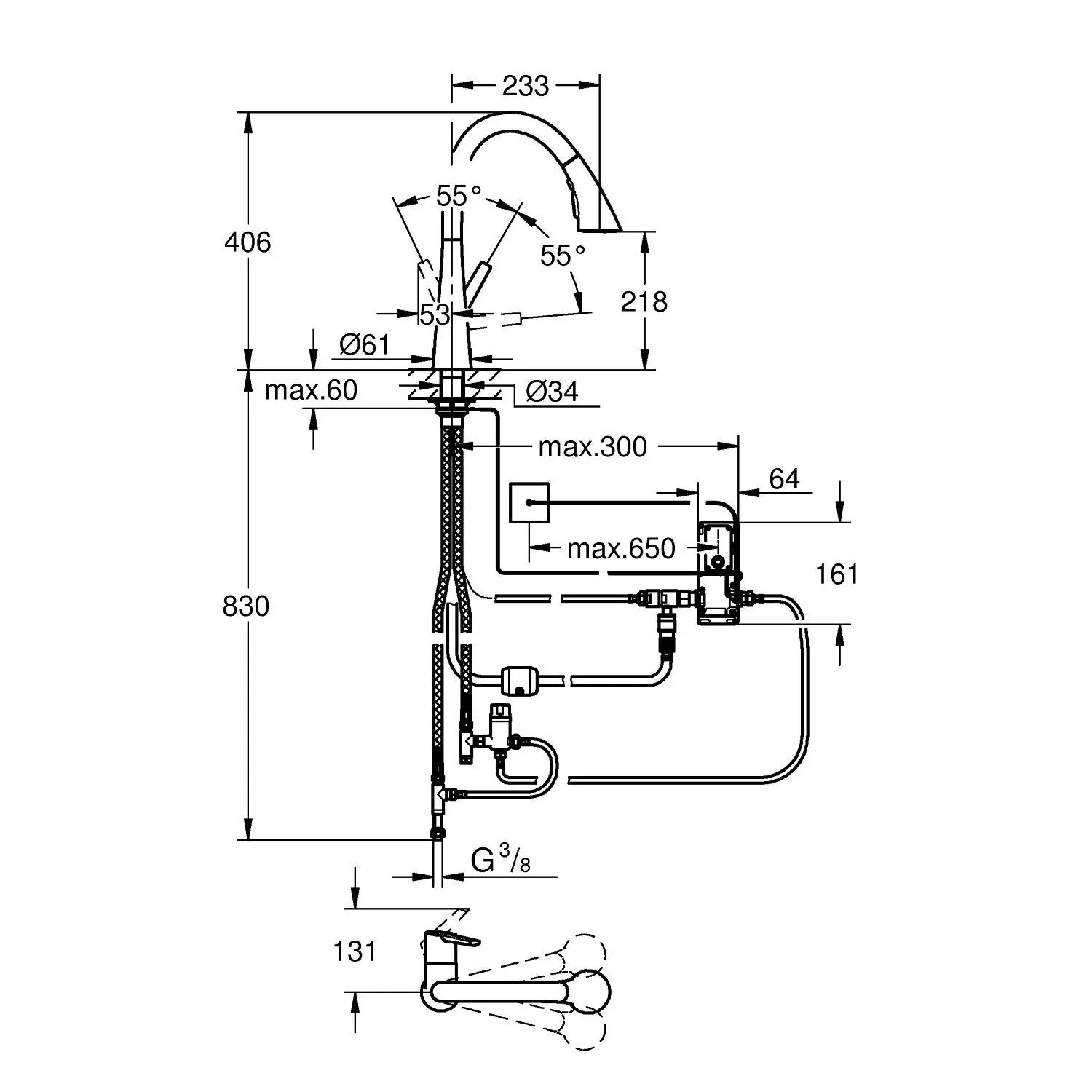 Grohe ZedraTouch - Electronishe Keukenkraan Met Uittrekbare Handdouche, Chroom 30219002 2 Grohe ZedraTouch - Electronishe Keukenkraan Met Uittrekbare Handdouche, Chroom 30219002 - Afbeelding 2