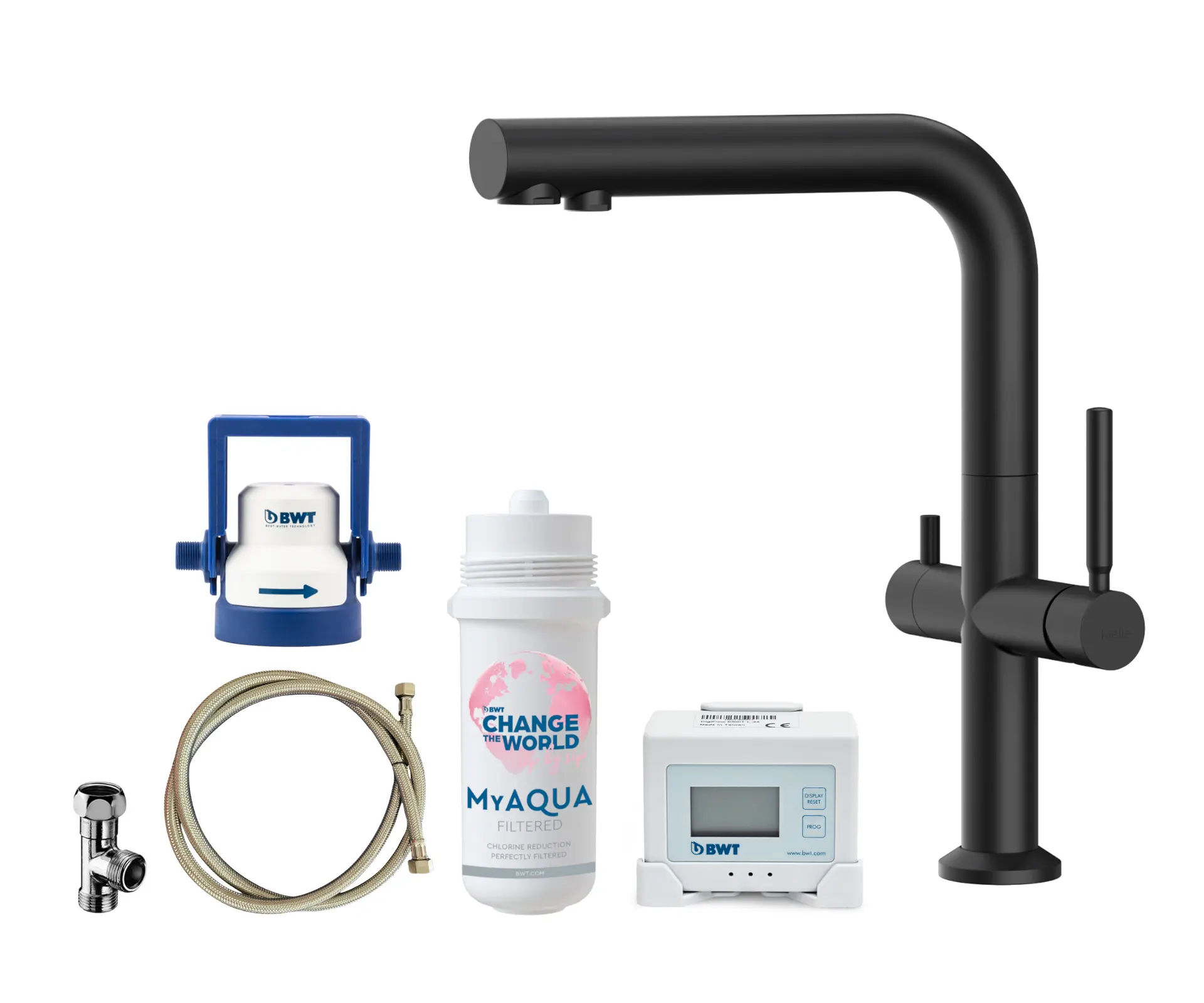 Kielle Wimeo - Keukenkraan Inclusief Filter, Mat Zwart 10525SFI74 1 Kielle Wimeo - Keukenkraan Inclusief Filter, Mat Zwart 10525SFI74