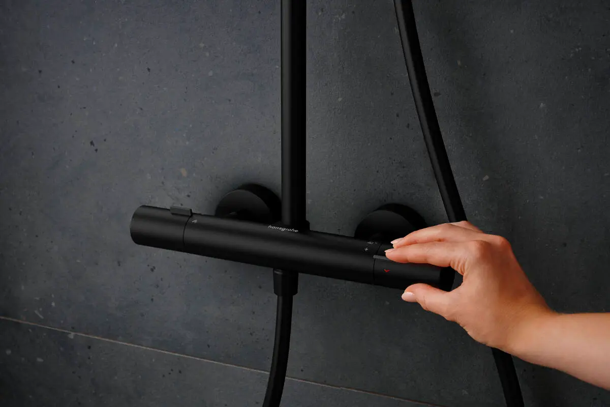 Hansgrohe Pulsify S Puro - Doucheset Met Thermostaat, Diameter 26 Cm, 3 Jets, EcoSmart, Mat Zwart 24237670 3 Hansgrohe Pulsify S Puro - Doucheset Met Thermostaat, Diameter 26 Cm, 3 Jets, EcoSmart, Mat Zwart 24237670 - Afbeelding 3