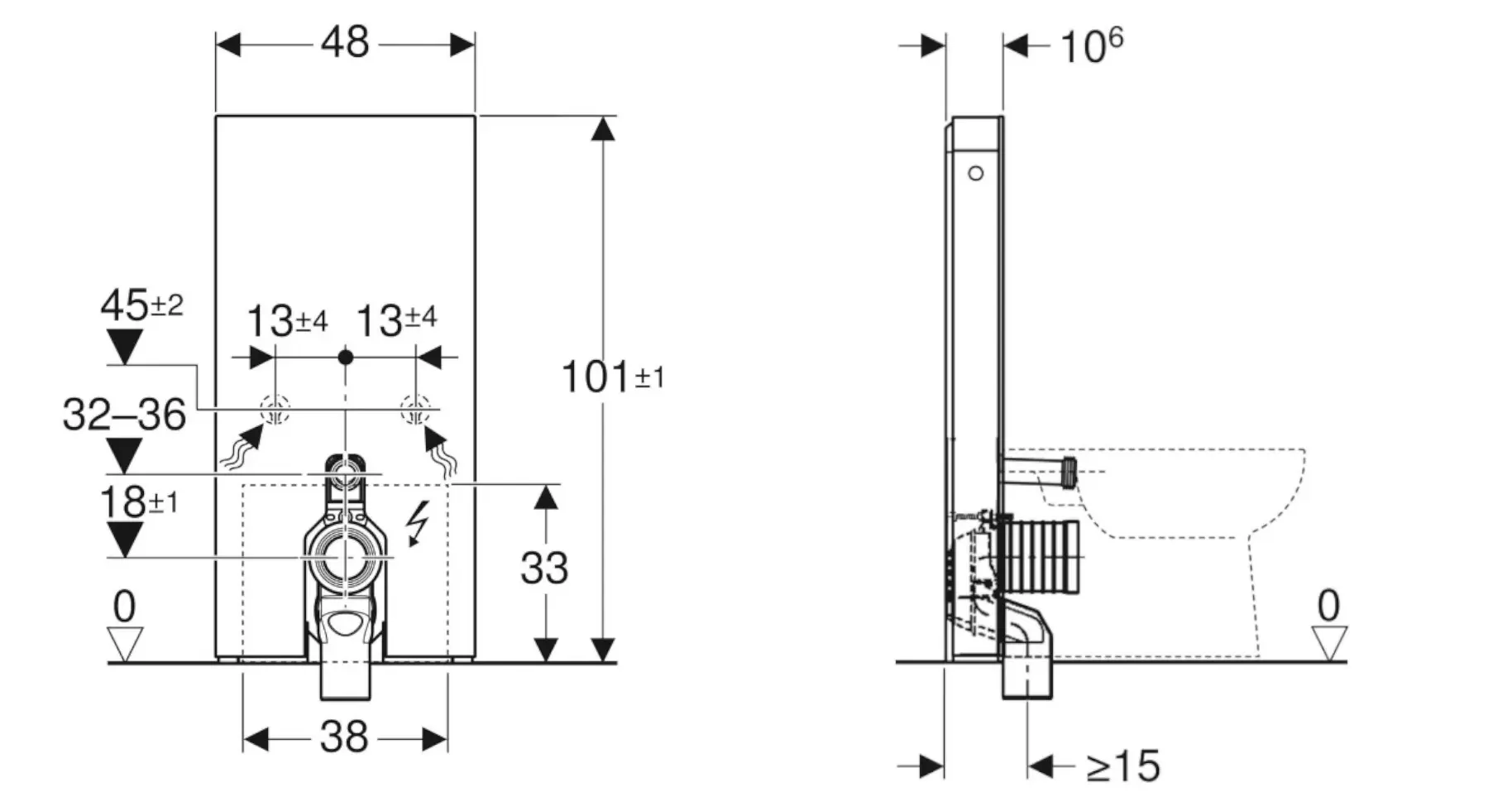 Geberit Monolith Plus - Sanitairmodule Voor Staande WC, 101 Cm, Waterinlaat Van Onderen, Glas/lwit 131.202.SI.7 2 Geberit Monolith Plus - Sanitairmodule Voor Staande WC, 101 Cm, Waterinlaat Van Onderen, Glas/lwit 131.202.SI.7 - Afbeelding 2