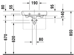 Duravit Happy D.2 - Fontein 50x36 Cm, Met Overloop, Met Kraangat, Wit 0710500000 -Sanitino Winkel b7da10f06b9f9271b6e63d02