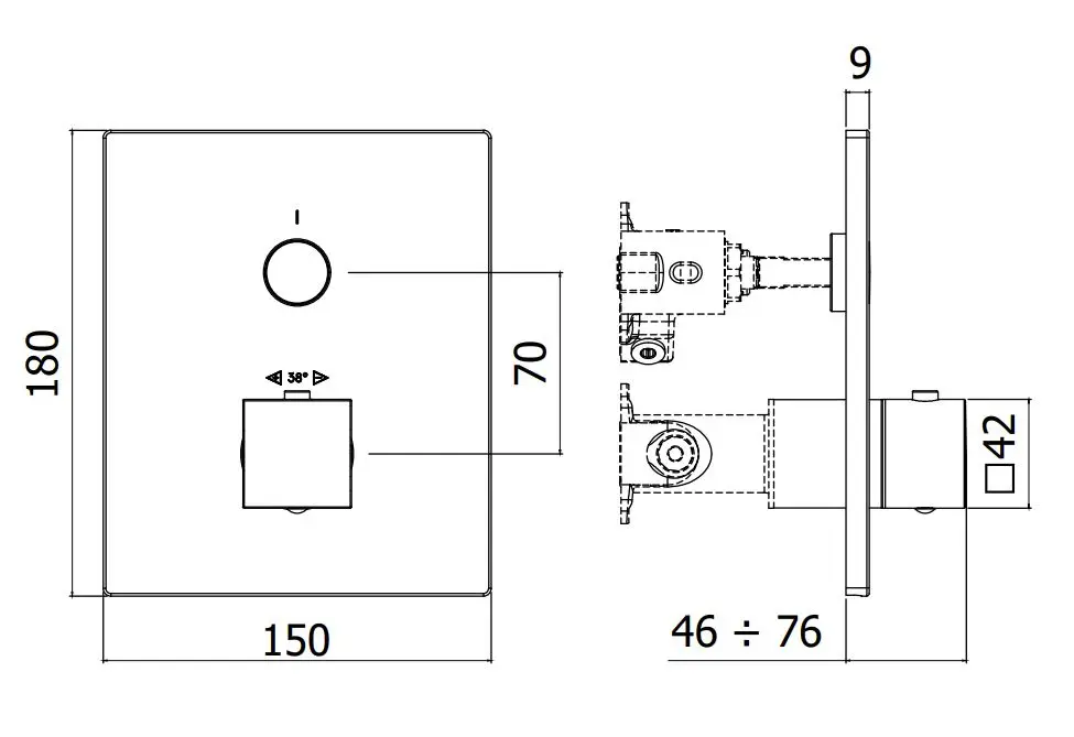 Paffoni Compact Box - Inbouw Thermostatische Douchekraan, Mat Wit CPT513BO 2 Paffoni Compact Box - Inbouw Thermostatische Douchekraan, Mat Wit CPT513BO - Afbeelding 2