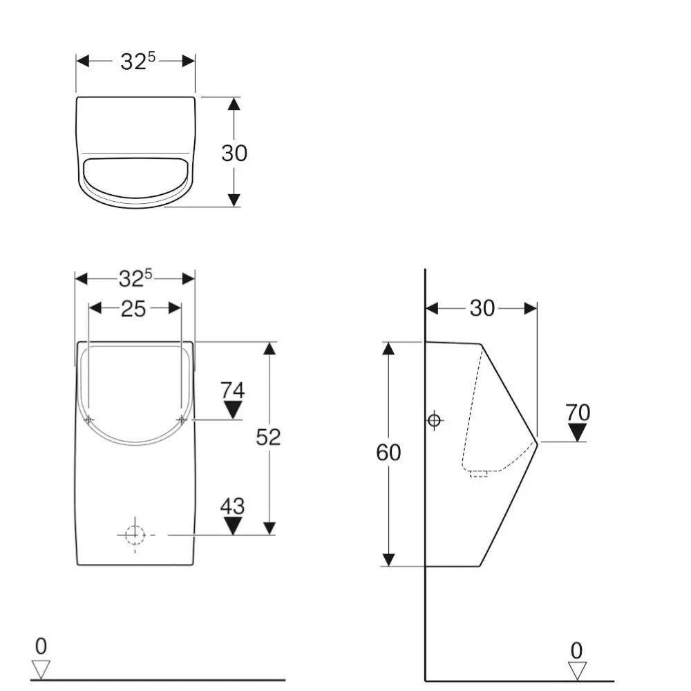 Geberit Smyle - Urinoir, Waterloos, Wit 500.255.01.1 2 Geberit Smyle - Urinoir, Waterloos, Wit 500.255.01.1 - Afbeelding 2