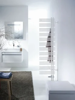 Zehnder Yucca Asym - Badkamerradiator 87x48 Cm, Recht, één Rij, Wit Laqué YA-090-050