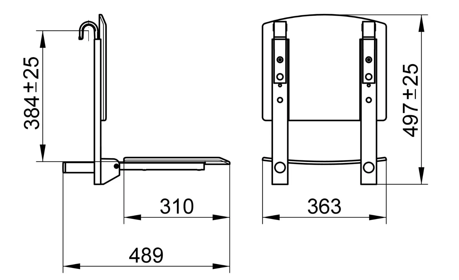 Keuco Plan Care - Douchezitje 31x36 Cm, Hangend, Met Rugleuning, Zwart/chroom 34981010037 2 Keuco Plan Care - Douchezitje 31x36 Cm, Hangend, Met Rugleuning, Zwart/chroom 34981010037 - Afbeelding 2