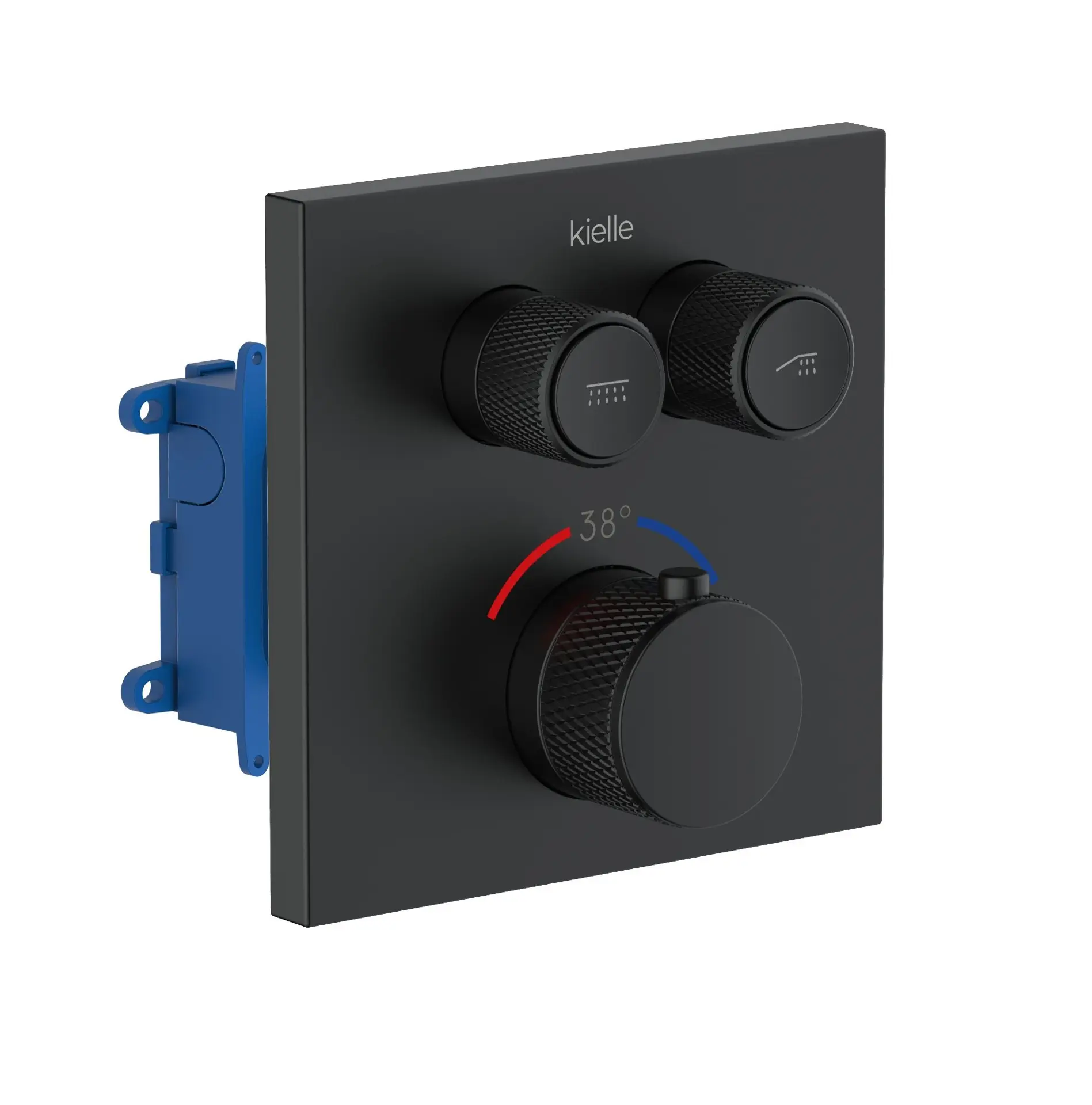 Kielle Arkas I - Thermostatisch Inbouwkraan, Voor 3 Functies, Met Accessoires En Huis, Mat Zwart 20611SPT34 3 Kielle Arkas I - Thermostatisch Inbouwkraan, Voor 3 Functies, Met Accessoires En Huis, Mat Zwart 20611SPT34 - Afbeelding 3